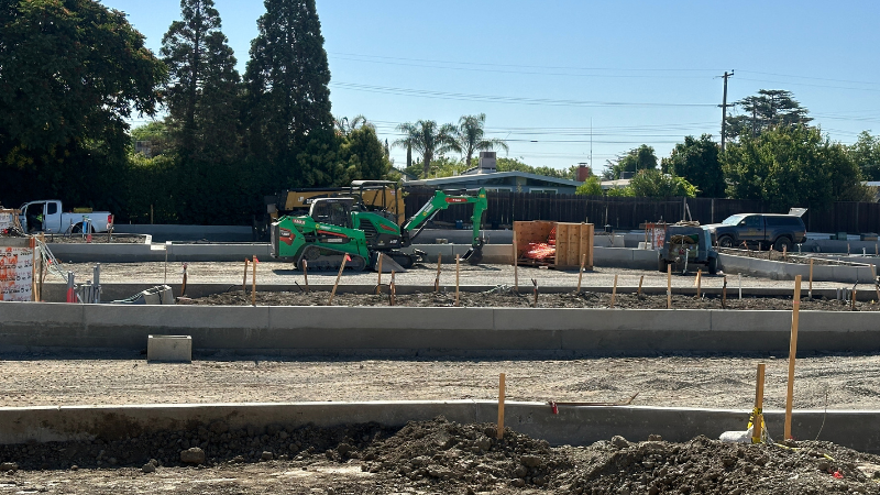 Leveling ground inpreparation for concrete work